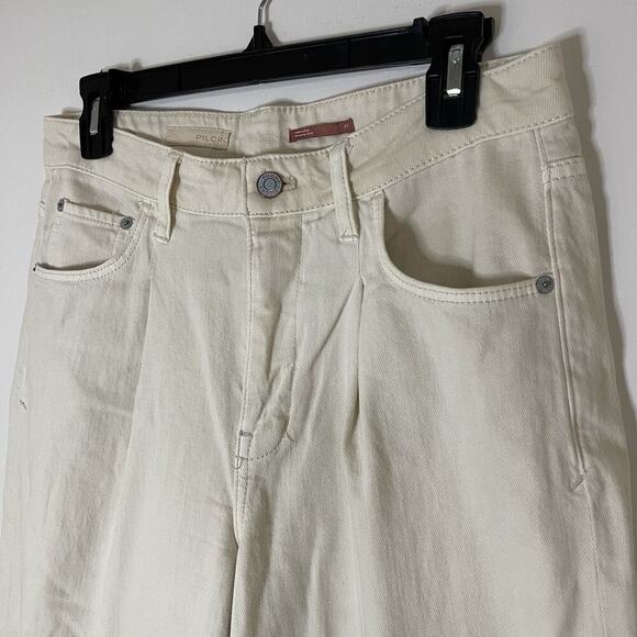 Anthropologie Pilcro and the letterpress the breaker high rise beige jeans Sz 27 - Picture 2 of 6